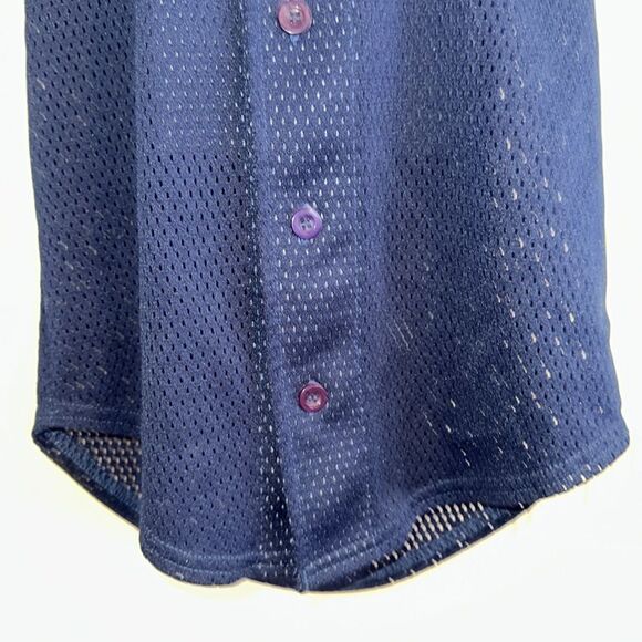 Vintage Teamwork Athletic Apparel navy blue baseball shirt with Chiefs on front - Picture 3 of 8